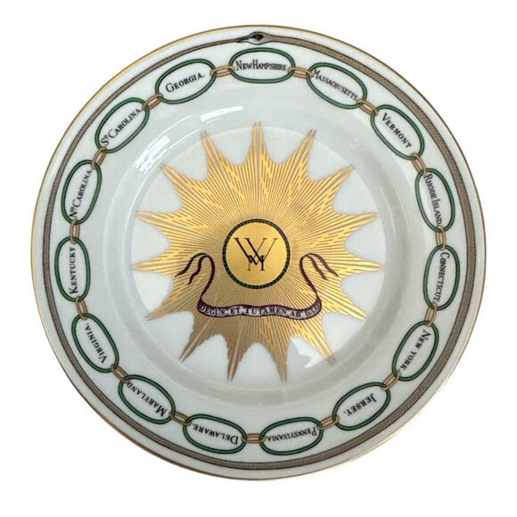 Vintage White House Dessert Collection Reproduction Plate White Gold - Picture 7 of 10